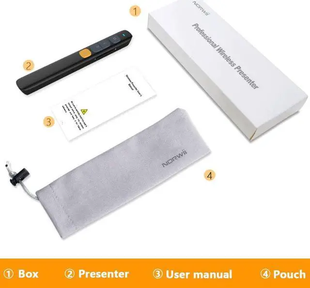 Alt view image 7 of 7 - NORWII N29 Wireless Presenter with 300 FT Long Range, 2.4GHz Presentation Clicker for Presentation Remote Powerpoint Clicker Slide Advancer Supports Hyperlink/Volume/Mac/Key-Customized