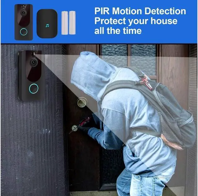 Alt view image 3 of 7 - Video Doorbell Wireless WiFi, BlumWay Smart Doorbell Camera with 1080P HD, Two-Way Talk, Motion Detector, Night Vision, Free Cloud Storage, Rechargeable Waterproof for Home Outdoor