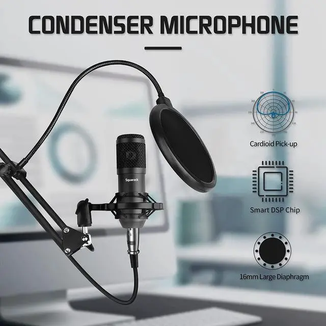 Alt view image 2 of 7 - Podcast Equipment Bundle,Audio Interface with All-In-One DJ Mixer and Studio Broadcast Microphone, Perfect for Recording,Live Streaming,Gaming,Compatible with PC,Smartphone,Play Station