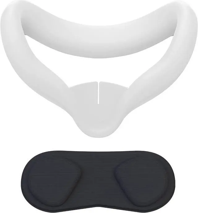 Main image of VR Face Cover and Lens Cover Compatible with Meta/Oculus Quest 2, Sweatproof Silicone Face Pad Mask & Face Cushion for Oculus Quest 2 VR Headset, Washable Lightproof Anti-Leakage