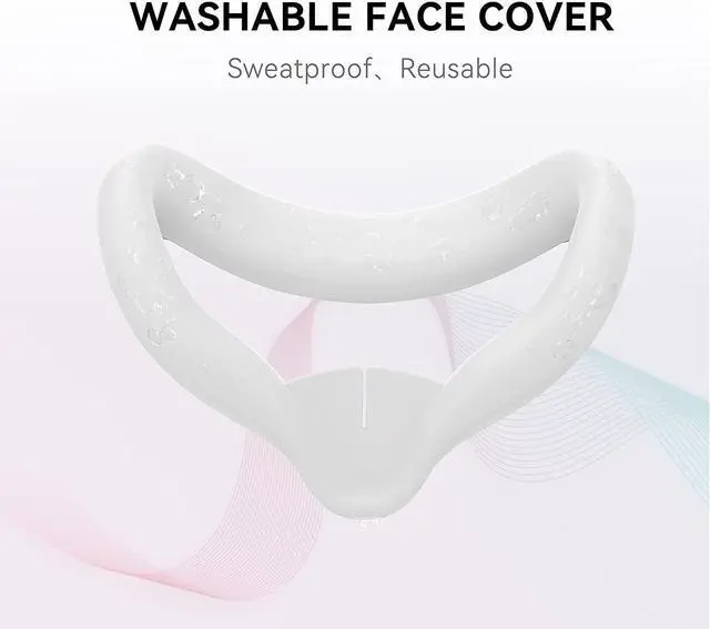 Alt view image 5 of 7 - VR Face Cover and Lens Cover Compatible with Meta/Oculus Quest 2, Sweatproof Silicone Face Pad Mask & Face Cushion for Oculus Quest 2 VR Headset, Washable Lightproof Anti-Leakage
