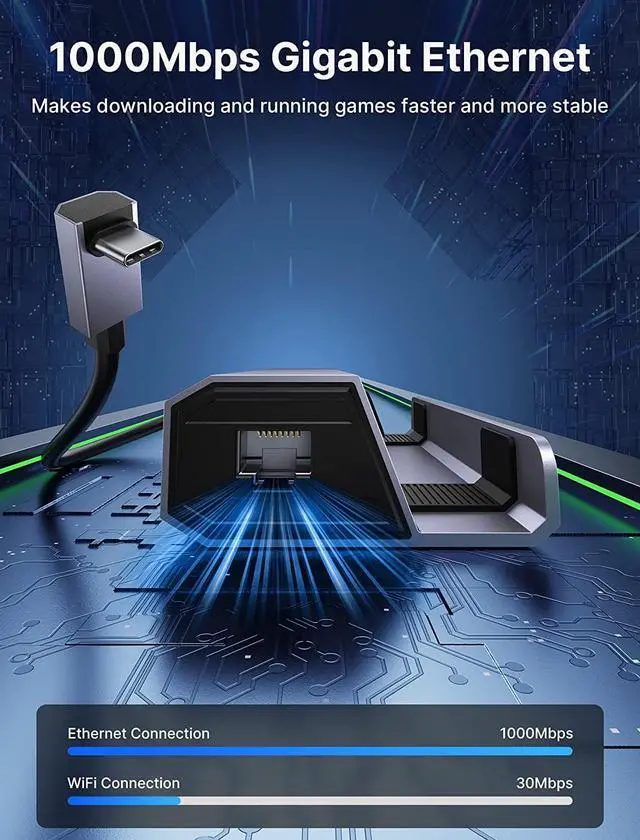 Alt view image 5 of 7 - Docking Station Compatible with Steam Deck, 6-in-1 Steam Deck Dock with HDMI 2.0 4K@60Hz, Gigabit Ethernet, 3 USB-A 3.0 and Full Speed Charging USB-C Port Compatible with Valve Steam Deck