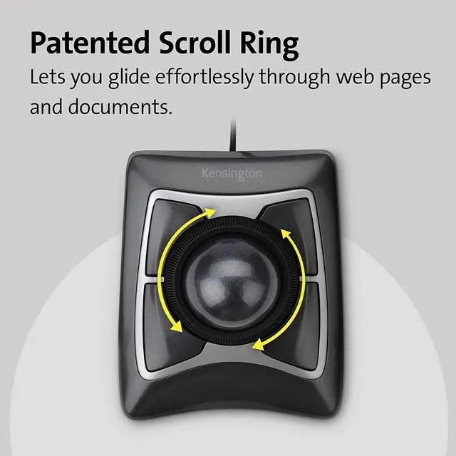 Alt view image 5 of 7 - Kensington Expert Trackball Mouse, Diamond Eye Optical tracking, Award-winning Scroll Ring, Large ball for maximum precision and control, Wired USB Connection with TrackballWorks Customization