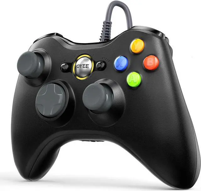 Alt view image 2 of 7 - PC Controller, Wired Controller Compatible with Microsoft Xbox 360 & Slim/PC Windows 10/8/7, with Upgraded Joystick, Double Shock | Enhanced