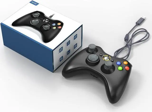 Alt view image 7 of 7 - PC Controller, Wired Controller Compatible with Microsoft Xbox 360 & Slim/PC Windows 10/8/7, with Upgraded Joystick, Double Shock | Enhanced