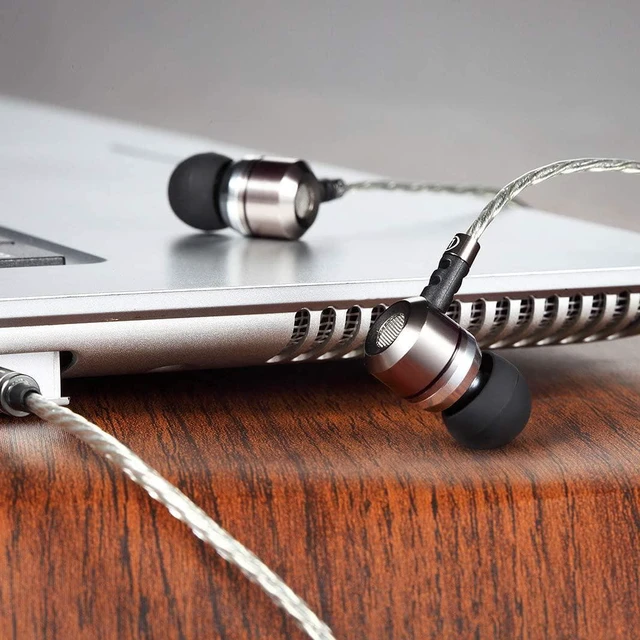 Alt view image 7 of 7 - Earbuds Wired in Ear Headphones with Tangle-Free Cord Noise Isolating Earphones Deep Bass Case Ear Buds 3.5 mm Jack Plug