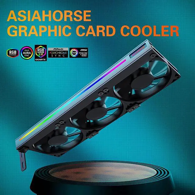 Alt view image 2 of 6 - Graphic Card Cooler 3 x 92mm Fan with Led Frame,Support ASUS Aura SYNC/MSI Mystic Sync/ASROCK Aura RGB/GIGABYTE RGB Fusion (5V 3 Pin Addressable headers)