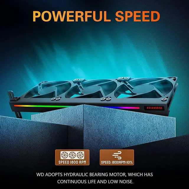Alt view image 5 of 6 - Graphic Card Cooler 3 x 92mm Fan with Led Frame,Support ASUS Aura SYNC/MSI Mystic Sync/ASROCK Aura RGB/GIGABYTE RGB Fusion (5V 3 Pin Addressable headers)