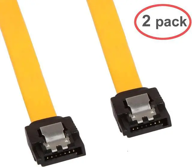 Alt view image 4 of 6 - 2Pack 32in Long SATA Cable 6gb Straight with Locking Latch(Yellow)