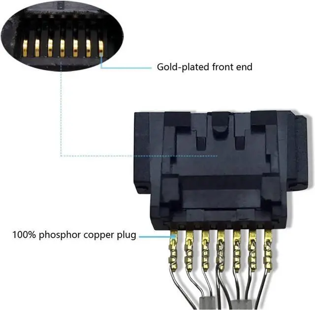 Alt view image 5 of 6 - 2Pack 32in Long SATA Cable 6gb Straight with Locking Latch(Yellow)