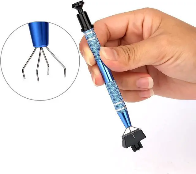 Alt view image 4 of 6 - Mechanical Keyboard Switch Puller Set, Keycap Remover Kit Keyboard Cleaner Tool Including Keycap Puller, Switch Clamp, Stem Holder, Lube Pen-Easy to Pull (Blue)