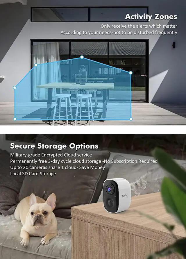 Alt view image 4 of 6 - Security Cameras Wireless Outdoor - Spotlight & Siren, 1080P Battery Powered WiFi Cameras for Home Security, AI Motion Detection, Color Night Vision, 2-Way Talk, Waterproof, SD/Cloud