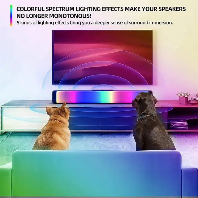 Alt view image 2 of 7 - Small Sound Bar for TV with Bluetooth, RCA, USB, Opt, AUX Connection, Mini Sound/Audio System for TV Speakers/Home Theater, Gaming, Projectors