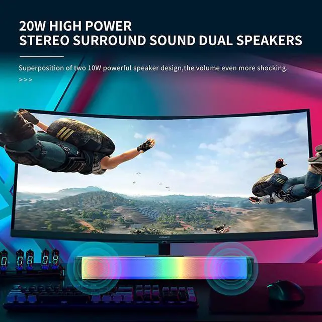 Alt view image 3 of 7 - Small Sound Bar for TV with Bluetooth, RCA, USB, Opt, AUX Connection, Mini Sound/Audio System for TV Speakers/Home Theater, Gaming, Projectors