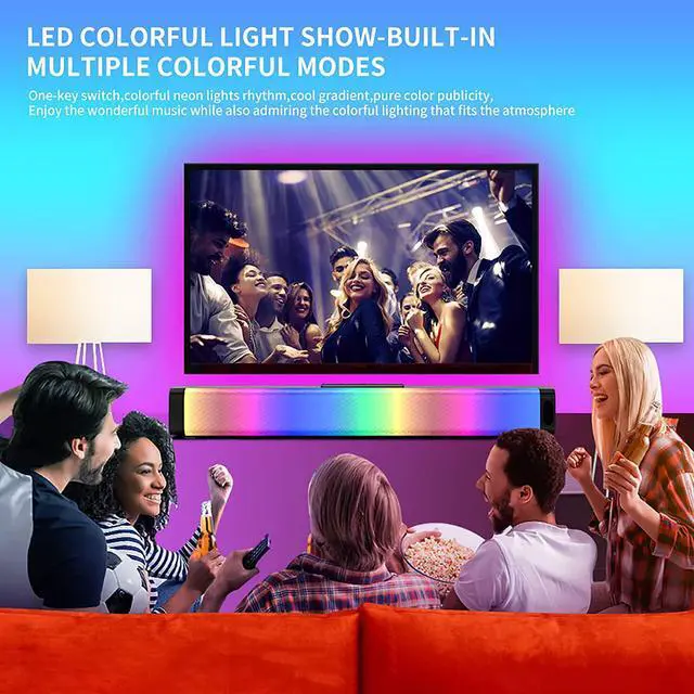 Alt view image 4 of 7 - Small Sound Bar for TV with Bluetooth, RCA, USB, Opt, AUX Connection, Mini Sound/Audio System for TV Speakers/Home Theater, Gaming, Projectors