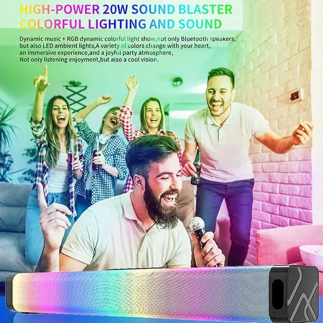 Alt view image 5 of 7 - Small Sound Bar for TV with Bluetooth, RCA, USB, Opt, AUX Connection, Mini Sound/Audio System for TV Speakers/Home Theater, Gaming, Projectors