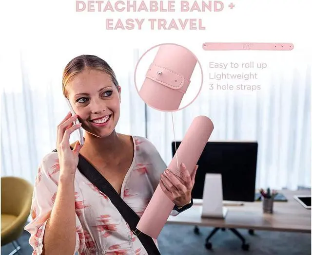 Alt view image 4 of 7 - Leather Desk Pad, Mouse Pad, Office Desk Mat, Non-Slip Laptop Desk Pad, Waterproof Desk Writing Pad for Office and Home (31.5" x 15.7", Pink+Silver)