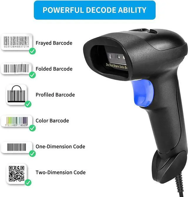 Alt view image 4 of 7 - Bluetooth QR Barcode Scanner with Stand, 3 in 1 Wireless 1D 2D Bar Code Scanner USB Image Bar Code Reader for Computer, Tablet, iPhone, iPad, Android