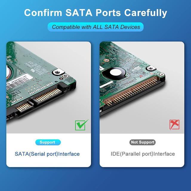Alt view image 3 of 7 - SATA III Cable, 6Gbps Straight HDD SDD Data Cable, SATA 3.0 Nylon Braided Cable with Locking Latch for SATA HDD, SSD, CD Driver, CD Writer(20 Inch, Black,5 Pack)