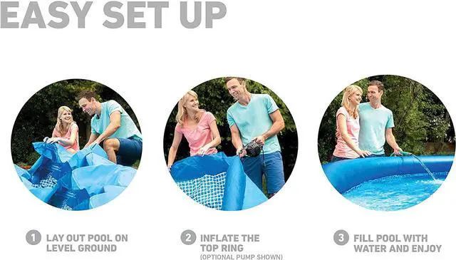 Alt view image 3 of 6 - INTEX 28121EH Easy Set Inflatable Swimming Pool Set: 10ft x 30in  Includes 530 GPH Cartridge Filter Pump  Puncture-Resistant Material  1018 Gallon Capacity  23in Water Depth