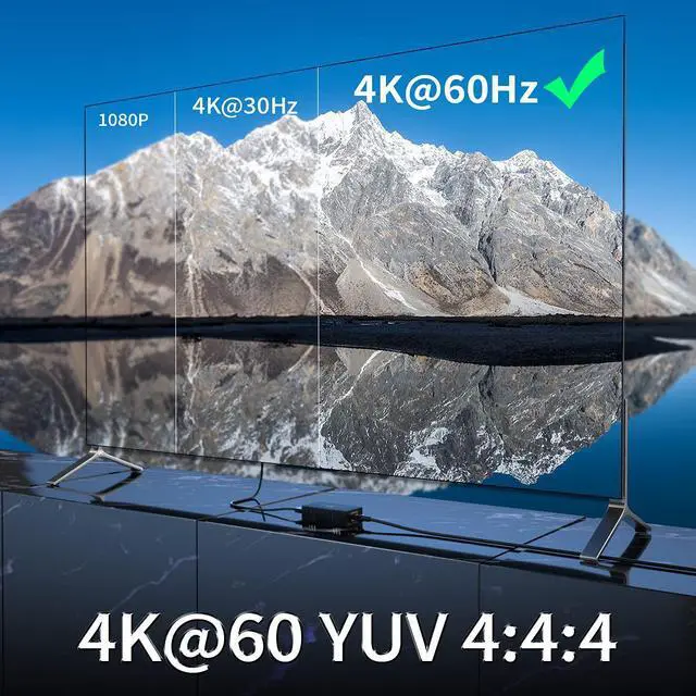 Alt view image 3 of 7 - 4K HDMI Extender, Ultra HD 4K@60Hz Over Cat5e/6 Up to 200ft/60m, Extended Audio and Video, Supports Loop Out, IR, HDCP 2.2/1.4 YUV 444