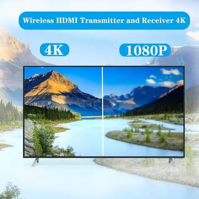 Alt view image 4 of 7 - Wireless HDMI Transmitter and Receiver,Wireless HDMI 4k Extender Kit, HDMI Adapter Support 4K@30Hz, Support 2.4/5GHz Player Streaming Video/Audio from Laptop/PC/Phone to HDTV/Projector/Monitor