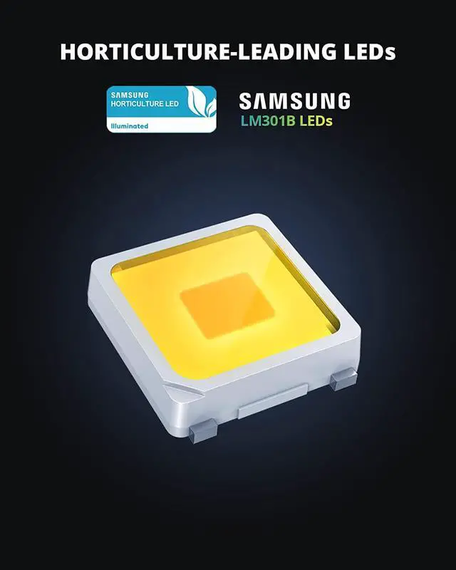 Alt view image 2 of 7 - LED Grow Light, Newest P1000 LED Grow Light with Samsung LM301B Diodes & Dimming Daisy Chain, Full Spectrum for Indoor Plants Veg Bloom for 3x3/2x2 Grow Tent