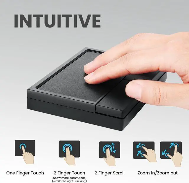 Alt view image 11 of 13 - Perixx PERIPAD-504 Wired USB Multigesture Touchpad Large Tracking Surface Left & Right Buttons