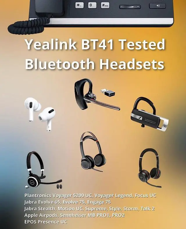 Alt view image 6 of 7 - Yealink BT41 Bluetooth Adapter USB Dongle Accessory for Headphones/Headsets - for Yealink IP Phones T27G, T29G, T46G, T48G, T41S, T42S, T46S, T48S, T53, GTW Microfiber