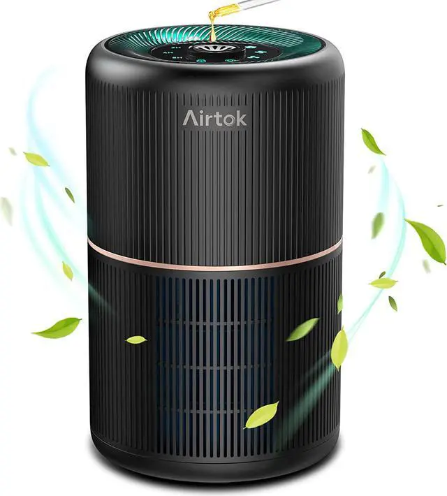Main image of Air Purifier for Home Bedroom with Fragrance Sponges | 4-In-1 H13 True HEPA Air Filter for Smoke Dust Pollen Pet Dander Odors,99.97% Removal to 0.1 Microns | Ozone-Free, Night Light,Black