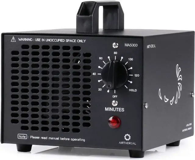 Main image of AIRTHEREAL MA5000 Commercial Ozone Generator, 5000mg/h O3 Machine Home Air Ionizers Deodorizer for Rooms, Smoke, Cars and Pets, Black