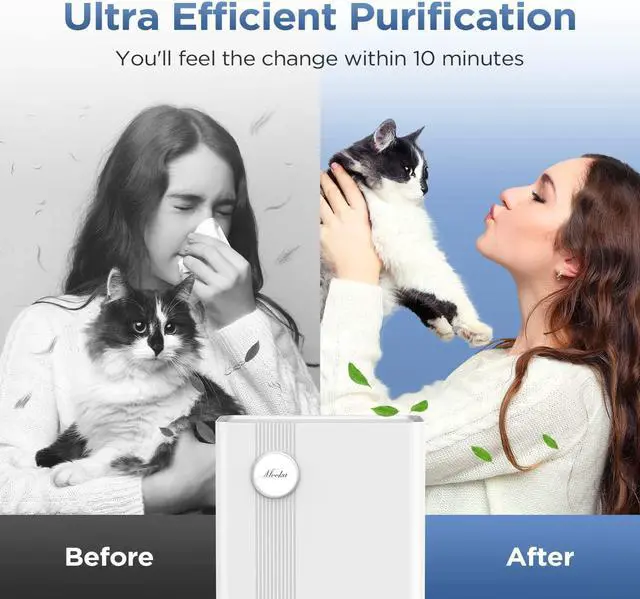 Alt view image 4 of 7 - Air Purifiers Home for Large Room Up to 1800 Sq. Ft, KJ203F-142-01 True H13 HEPA Air Filter, 23dB Air Cleaner for Allergies, Pollen, Smoke, Dust, Pet Dander Fast Purification, Sleep Mode