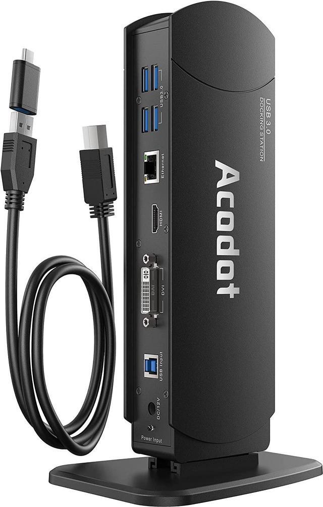 Main image of USB 3.0 Universal Docking Station, 13 in 1 Laptop Docking Station Dual Monitor for Windows and Mac, USB C Docking Station with HDMI, VGA, DVI, 6X USB 3.0, Gigabit Ethernet, Audio