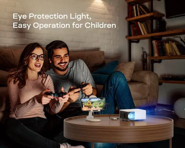 Alt view image 5 of 7 - Mini Projector - 1080P Full HD Supported YOTON Portable Projector Y3, Gift for Kids, Phone Projector for Home Theater, Movie, Cartoon, Compatible with PC/Tablet/Fire Stick/iOS and Android Phone