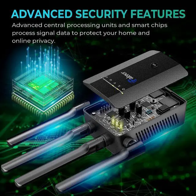 Alt view image 3 of 7 - 2023 WiFi Extender Signal Booster up to 9995sq.ft and 52+ Devices,Wireless Internet Repeater, Long Range Amplifier with Ethernet Port,Access Point, Internet Booster for Home, 5 Modes, 1-Tap Setup