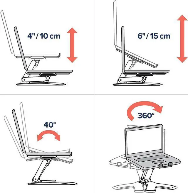 Alt view image 3 of 7 - Ergotron  Neo-Flex Elevated Laptop Stand for Desk, 6 Inch Adjustable Height  for Laptops up to 21 Inches  Black