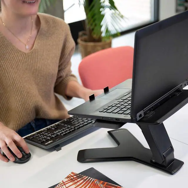 Alt view image 5 of 7 - Ergotron  Neo-Flex Elevated Laptop Stand for Desk, 6 Inch Adjustable Height  for Laptops up to 21 Inches  Black