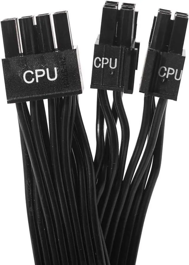 Alt view image 5 of 5 - PSU CPU 8 Pin to Dual 8 (4+4) Pin EPS Cable, Male to Male CPU Power Cable for Seasonic Focus Prime ASUS ROG Thor Strix Modular Power Supply (70cm+15cm)
