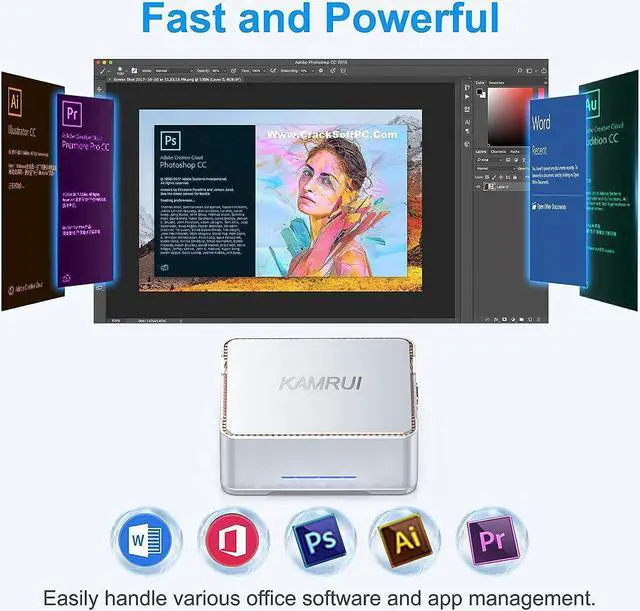 Alt view image 7 of 7 - Mini PC Windows 11 Pro, 8GB DDR4 128GB SSD Intel Celeron J4125 Mini Desktop Computer, Support 2.5-inch SSD, 2.4G+5.0G WiFi, 4K HDMI x2, Gigabit Ethernet, BT 4.2, Support Windows 10 Pro Micro PC