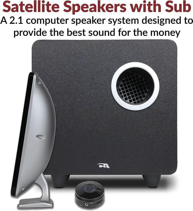 Alt view image 2 of 7 - Cyber Acoustics CA-3610 2.1 Multimedia Speaker System with Subwoofer, Perfect Computer Speakers for PC or Mac, Great for Music, Movies, and Gaming