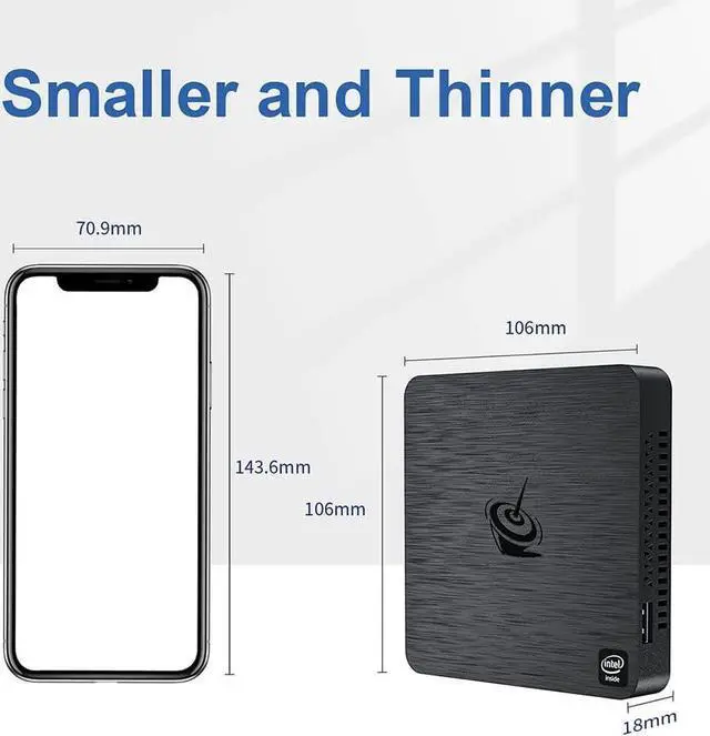 Alt view image 4 of 6 - Beelink T4 Pro Mini PC Celeron N3350(up to 2.4GHz), 4G DDR/64G eMMC, 2.4G/5G WiFi, Mini Computer Supports 4K Dual HDMI Output /BT4.0
