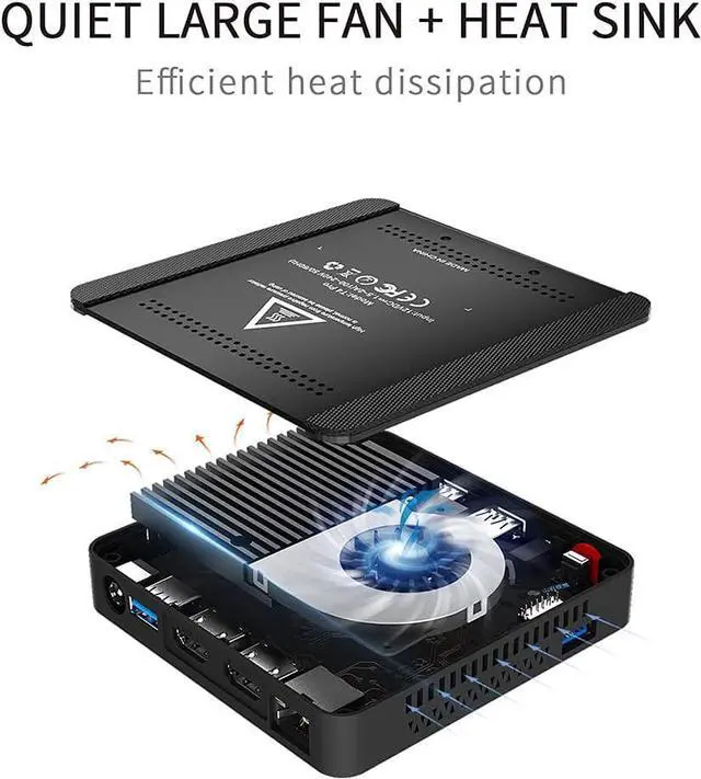 Alt view image 6 of 6 - Beelink T4 Pro Mini PC Celeron N3350(up to 2.4GHz), 4G DDR/64G eMMC, 2.4G/5G WiFi, Mini Computer Supports 4K Dual HDMI Output /BT4.0