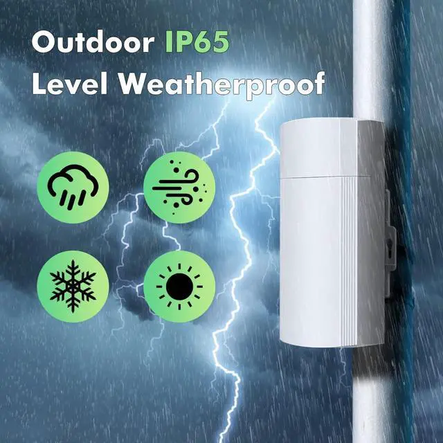 Alt view image 4 of 7 - Point to Point Wireless Bridges,UeeVii 5.8G Outdoor CPE with 12dBi Antenna 1.3mi Long Range Transmission Distance 802.11 a/n/ac Standard IP65 Waterproof PoE Power,2-Pack (CPE58G)