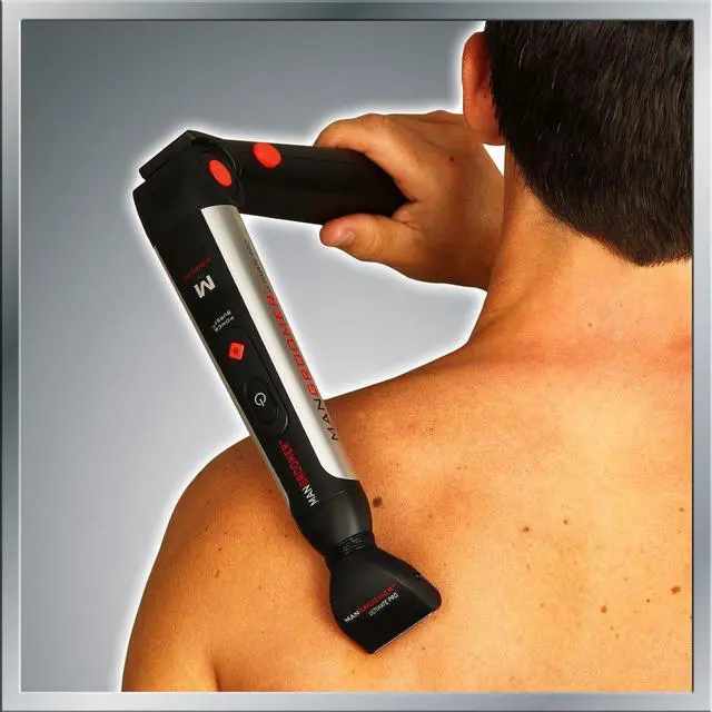 Alt view image 4 of 5 - MANGROOMER - ULTIMATE PRO Back Shaver with 2 Shock Absorber Flex Heads, Power Hinge, Extreme Reach Handle and Power Burst
