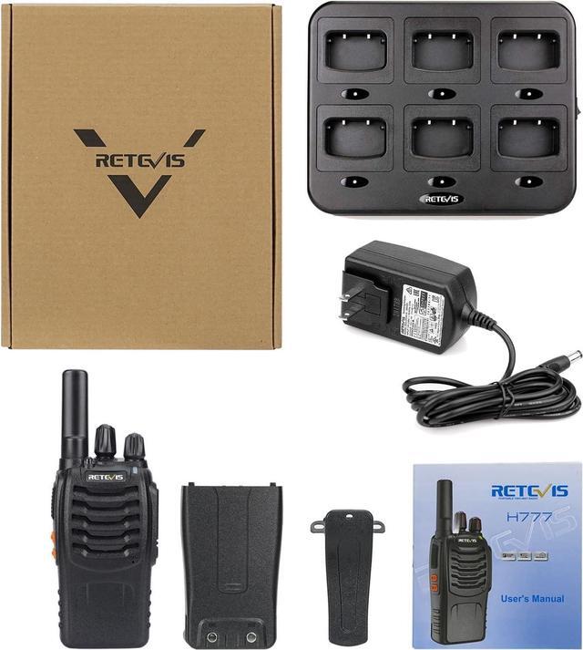 Alt view image 7 of 7 - Case of 6,Retevis H-777 Walkie Talkies for Adults Long Range, Rechargeable Two-Way Radios,with 6-Way Multi Unit Charger,Flashlight Handheld Business 2 Way Radios