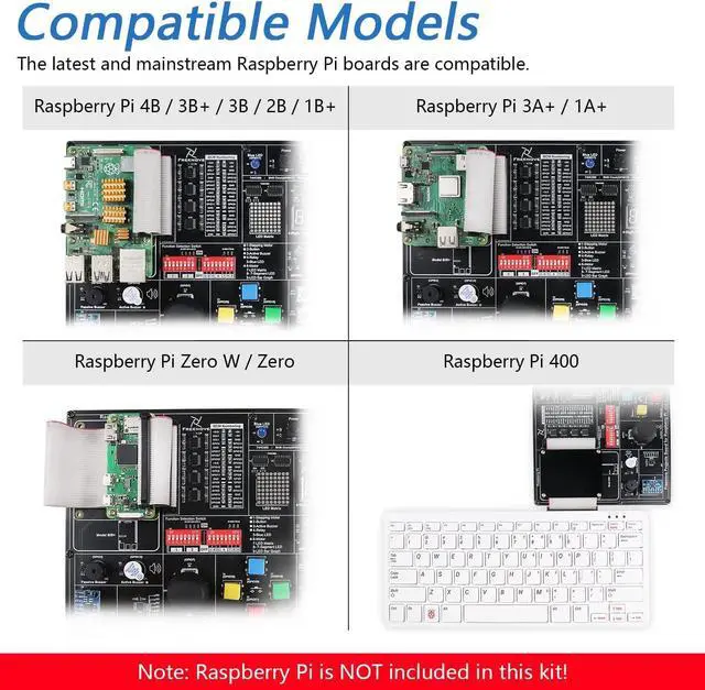Alt view image 3 of 7 - Projects Kit for Raspberry Pi 4 B 3 B+ 400, Python C Java Scratch Code, 607-Page Detailed Tutorial, 102 Projects, Simple Wiring (Raspberry Pi NOT Included)