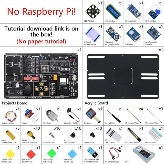 Alt view image 2 of 7 - Projects Kit for Raspberry Pi 4 B 3 B+ 400, Python C Java Scratch Code, 607-Page Detailed Tutorial, 102 Projects, Simple Wiring (Raspberry Pi NOT Included)