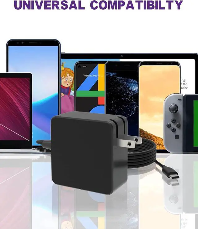 Alt view image 6 of 7 - 45W USB Type C Laptop Charger Fit for Samsung Chromebook 4 4+ Plus XE310XBA XE350XBA XE513C24 XE520QAB XE521QAB W16-030N1A PA-1300-87 Laptop Power Supply Adapter Cord