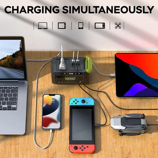 Alt view image 3 of 7 - MARBERO 88Wh Portable Power Station 24000mAh Camping Solar Generator(Solar Panel Not Included) Lithium Battery Power 110V/80W AC, DC, USB QC3.0, LED Flashlight for CPAP Home Camping Emergency Backup
