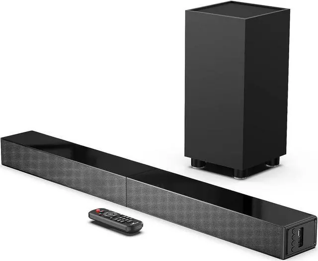 Main image of 2.1 Sound Bar with Subwoofer, Soundbar for TV, Surround Sound System with Bluetooth/HDMI ARC/Optical/AUX/USB, 31 Inch